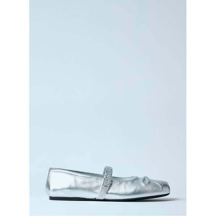 マルニ Marni 【 Leather Mary Jane Shoes Women Sil 】 なめし革 シューズ 運動すること靴 レディース