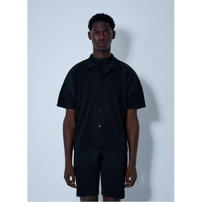 Homme Plisse Issey Miyake 【 Pleated Shirt Men Blk 】 メンズ