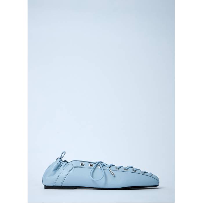 ガニー Ganni 【 Eyelets Lace Up Ballerina Women Blu 】 女性バレエダンサー レディース