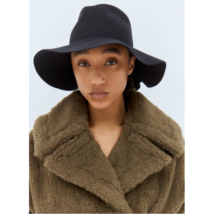 Max Mara 【 Felt Wool Wide Brim Hat Women Blu 】 レディース