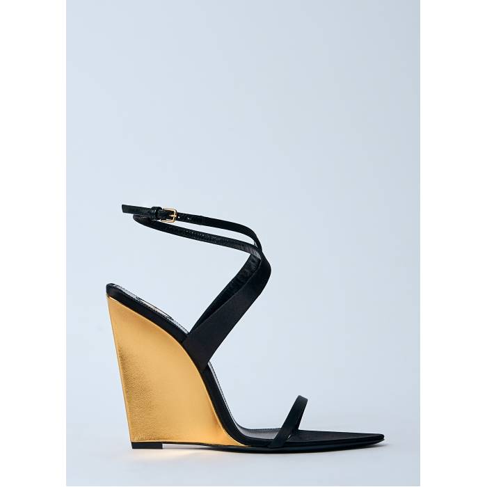 サンローラン Saint Laurent 【 Salome Wedges Women Blk 】 レディース