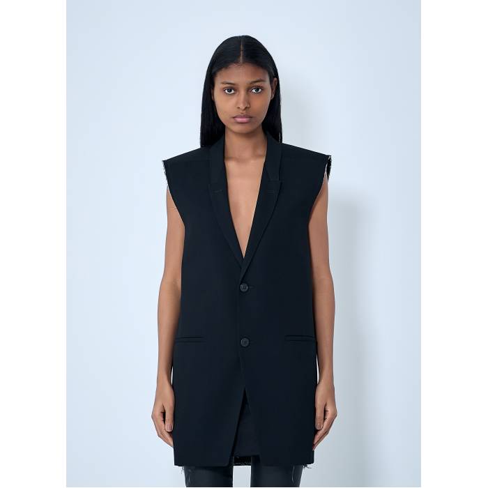 リックオウエンス Rick Owens 【 Sleeveless Tailored Blazer Women Blk 】 Sleeveless ノン捩り ブレイザー レディース