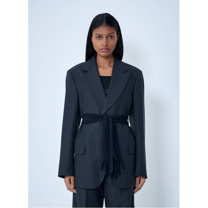 住みか マルジェラ Mm6 Maison Margiela 【 Belted Blazer Women Blk 】 ブレイザー レディース