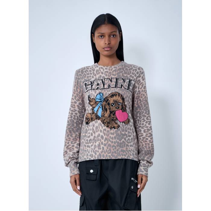 ガニー Ganni 【 Wool-Blend Sweater Women Brn 】 トレーナー レディース