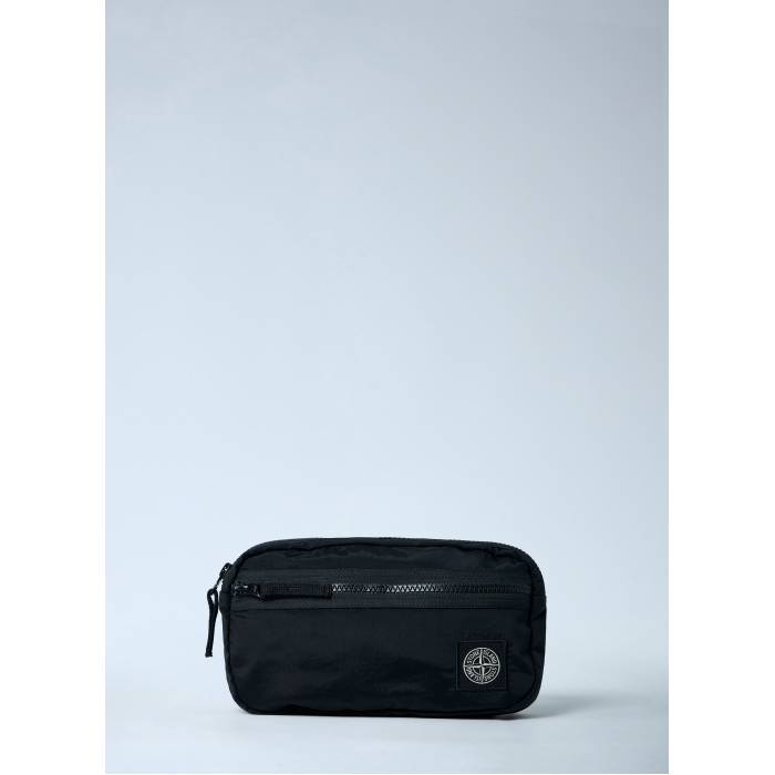 ストーンアイランド Stone Island 【 Logo Motif Belt Bag Men Blk 】 ロゴタイプ 三尺帯 御徒面子 メンズ
