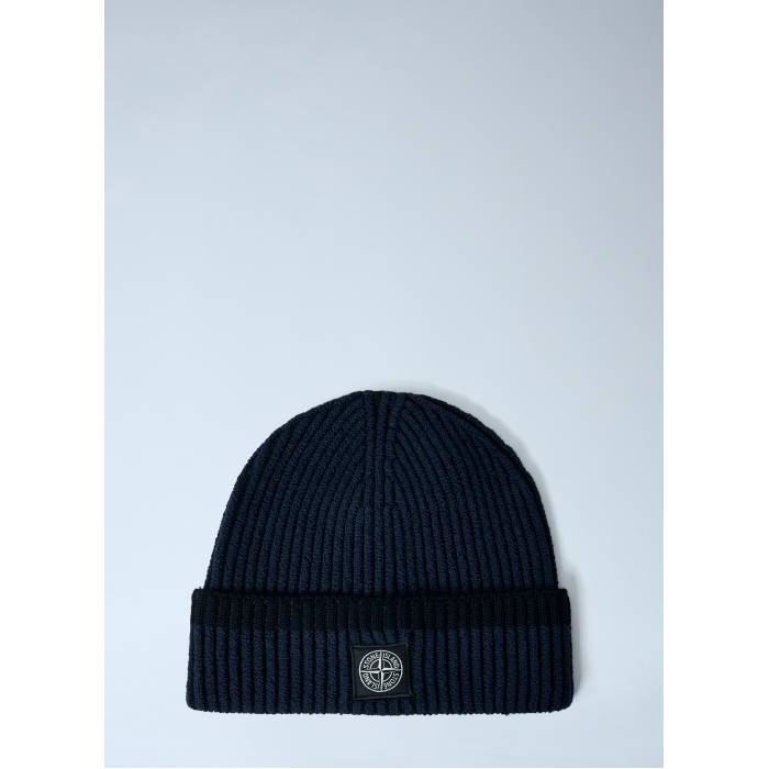 ストーンアイランド Stone Island 【 Logo Motif Beanie Hat Men Nav 】 ロゴタイプ 旗がしら かぶり笠 メンズ