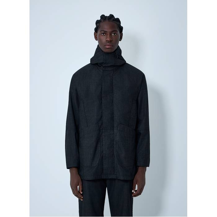 Massimo Osti Studio 【 Hooded Wool Jacket Men Blk 】 ボンネット付 Jacket 上衣 メンズ