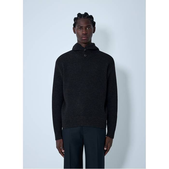 Lemaire 【 Knitted Hooded Sweatshirt Men Brn 】 ボンネット付 汗水 調教師 メンズ