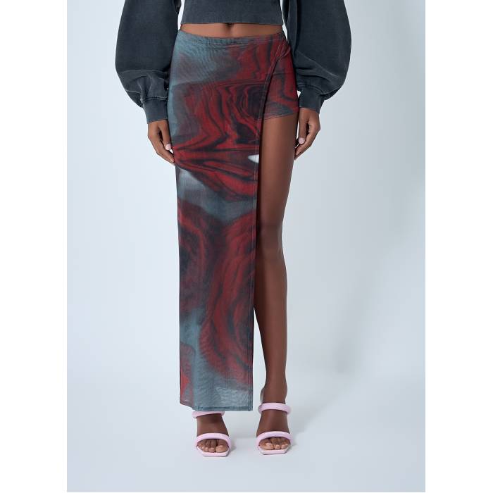Jean Paul Gaultier 【 Blurry Roses Asymmetrical Mini-Skort Women Wht 】 レディース