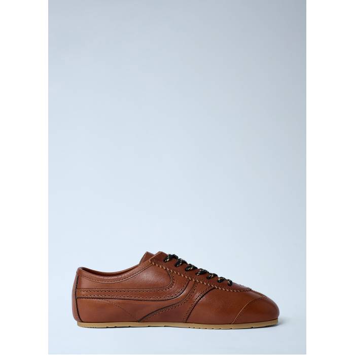 Dries Van Noten 【 Suede Trimmed Sneakers Women Tan 】 スエード・スウェード レディース