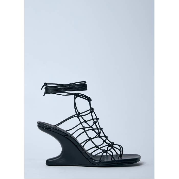 リックオウエンス Rick Owens 【 Hollywood Web Cantilever 8 Heeled Sandals Women Blk 】 サンダル レディース