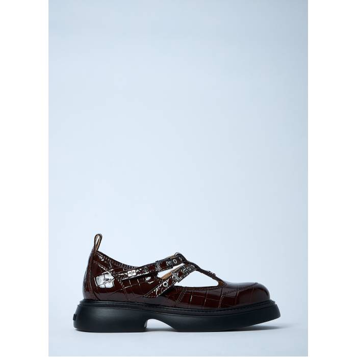 ガニー Ganni 【 Butterfly Mary Jane Shoes Women Brn 】 シューズ 運動すること靴 レディース