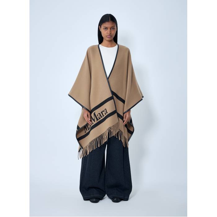 Max Mara 【 Logo Motif Poncho Women Cam 】 ロゴタイプ ポンチョ レディース