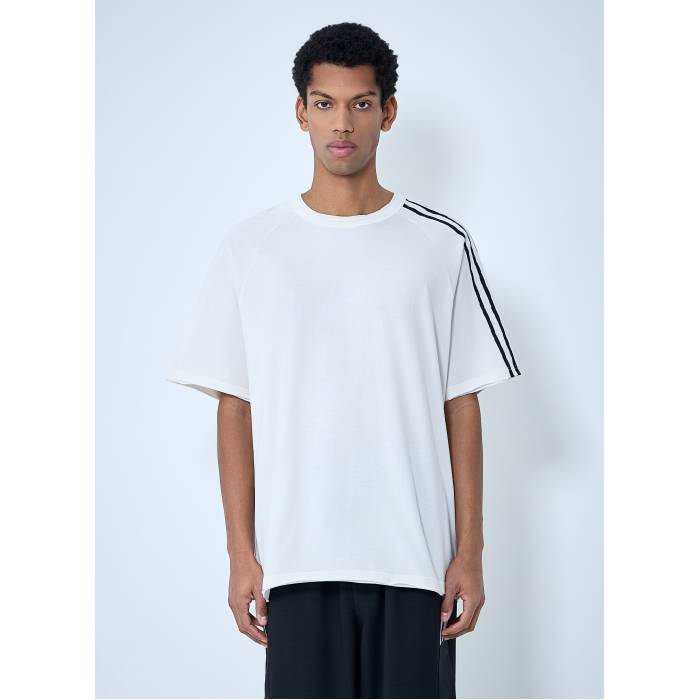 アディダス ワイスリー Y-3 【 Striped Shoulder Cotton T-Shirt Women Wht 】 Tシャツ レディース