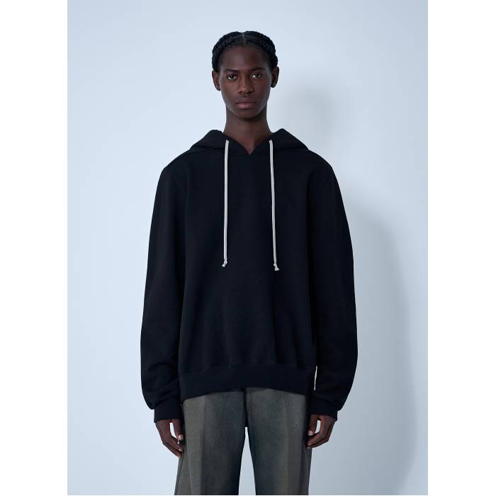 リックオウエンス Rick Owens 【 Cotton Hooded Sweatshirt Men Blk 】 フード付 スウェット トレーナー メンズ