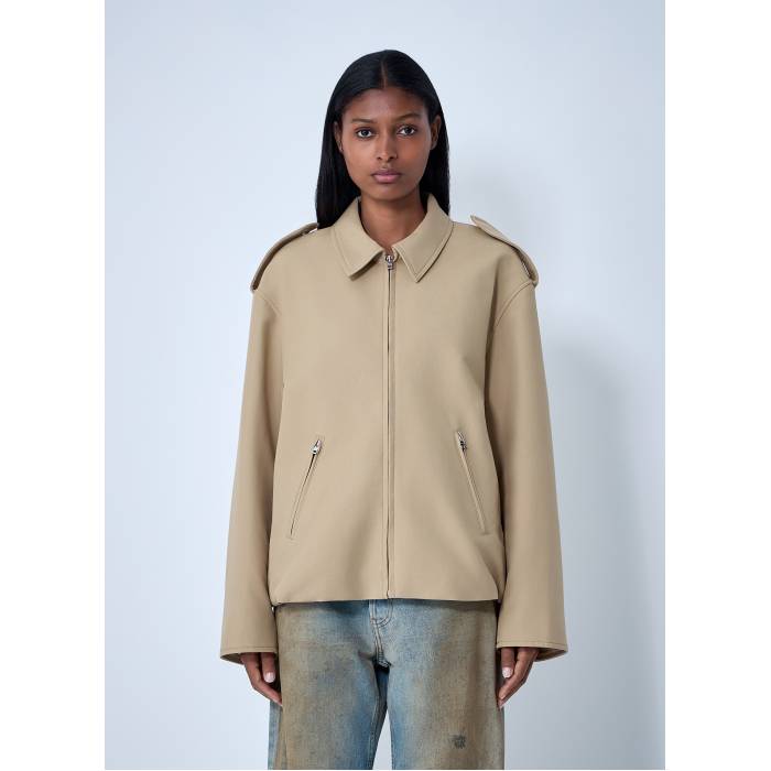 アクネストゥディオズ Acne Studios 【 Cotton Satin Jacket Women Bei 】 サテン Jacket ジャケット レディース