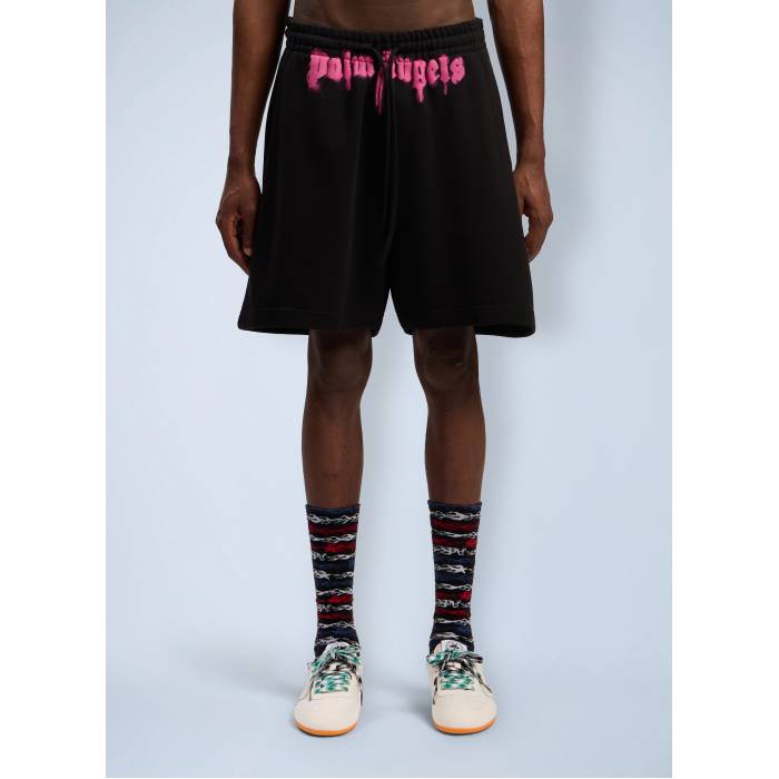 パームエンジェルス Palm Angels 【 Sprayed Logo Track Shorts Men Blk 】 ロゴ トラック ショーツ メンズ