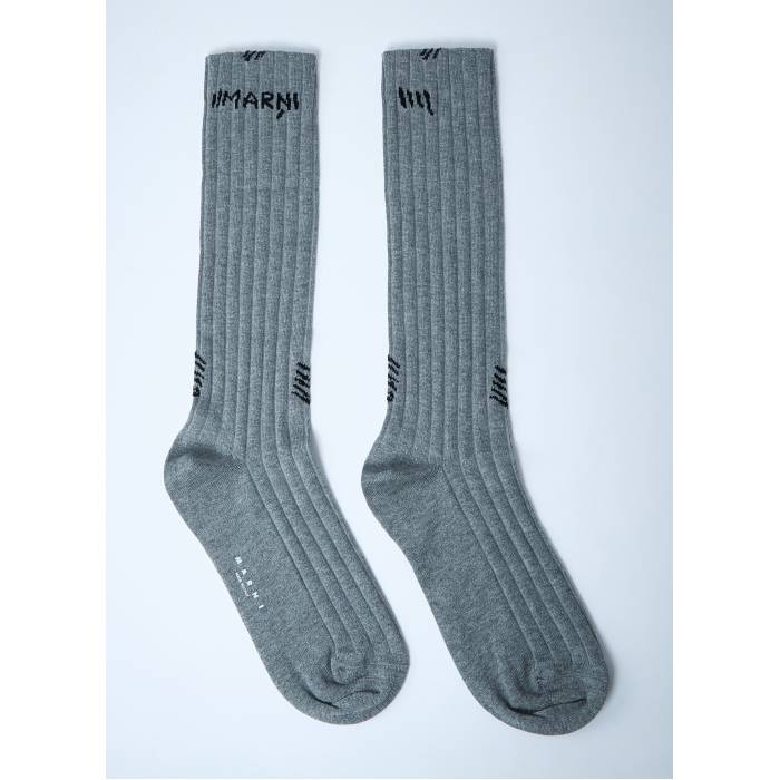 マルニ Marni 【 Logo Motif Socks Women Gry 】 ロゴタイプ 靴下・ソックス レディース
