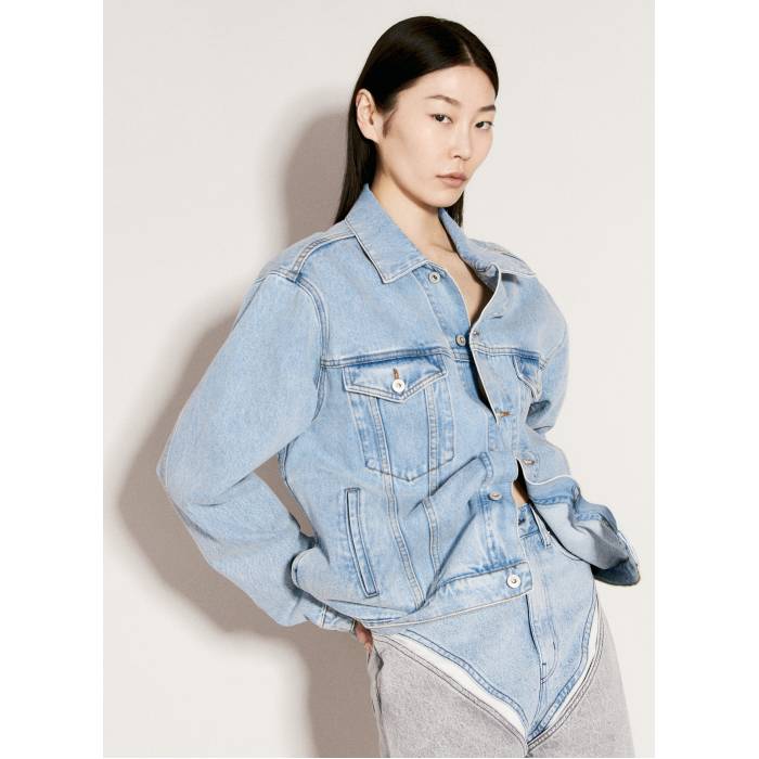 Y/Project 【 Evergreen Wire Denim Jacket Women Blu 】 ジーンズ Jacket 上衣 レディース レディースファッション-コート・ジャケット