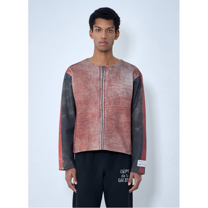 Gallery Dept. 【 Raw-Edge Zip-Print Top Men Brn 】 メンズ｜スニケス