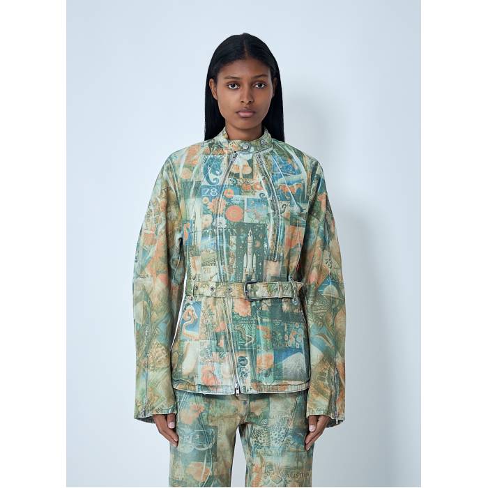 Kiko Kostadinov X Levi\u0027s 【 Printed Carina Belted Jacket Women Grn 】 Jacket 上衣 レディース
