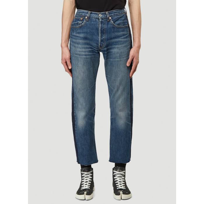 Bonum 【 Contrast-Panel Jeans Men Blu 】 ジーンズ メンズ｜スニケス