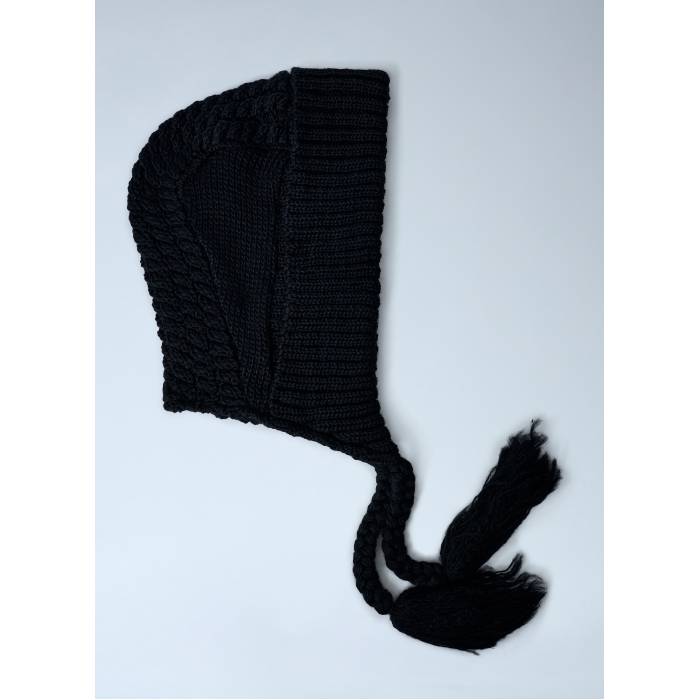 Limi Feu 【 Aran Hooded Hat Women Blk 】 ボンネット付 レディース