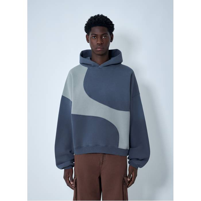 Erl 【 Wave Hooded Sweatshirt Men Gry 】 Wave ウェーブ・ウェイブ フード付 スウェット トレーナー メンズ