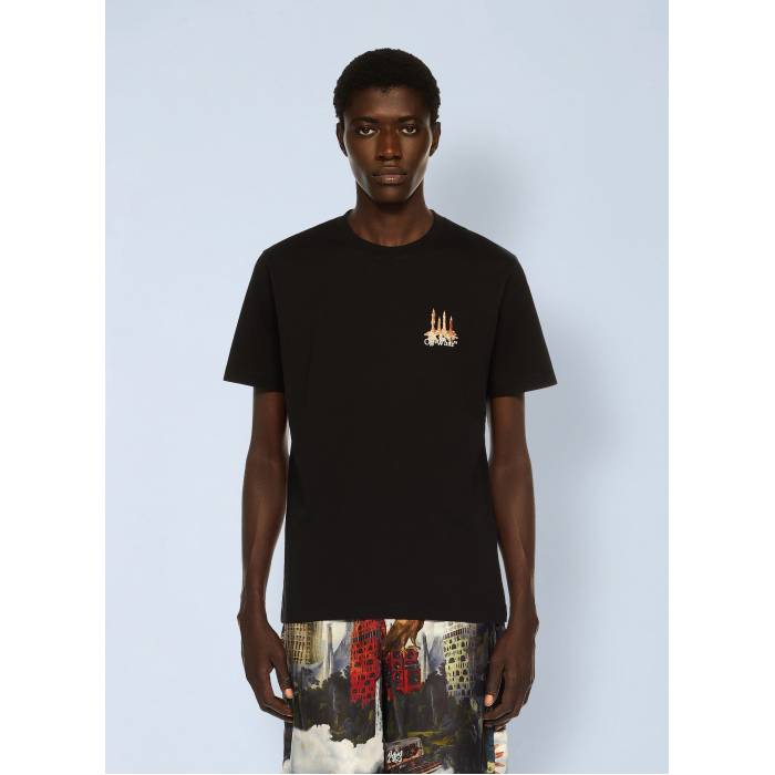 オフホワイト Off-White 【 Building Arrow Slim Logo T-Shirt Men Blk 】 アロー slim スリム ロゴ Tシャツ メンズ｜スニケス
