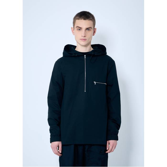 Dries Van Noten 【 Hooded Cotton Zip-Up Shirt Men Blk 】 ボンネット付 メンズ