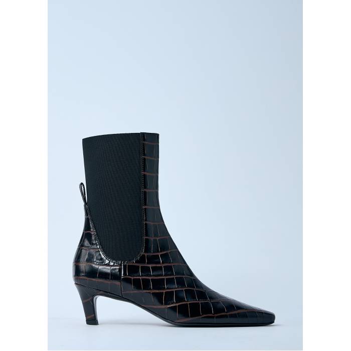 Toteme 【 Croc-Embossed Leather Boots Women Brn 】 レザー ブーツ レディース|スニケス