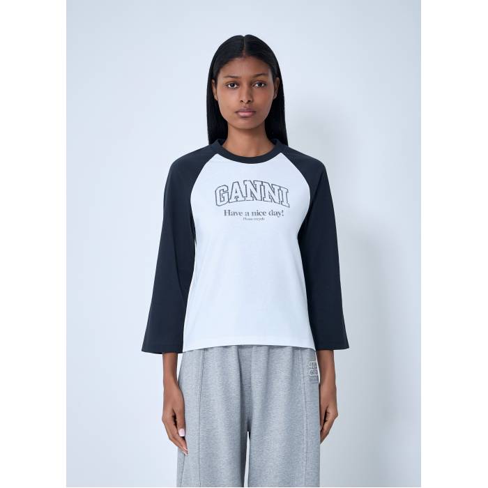 ガニー Ganni 【 Logo Motif T-Shirt Women Wht 】 ロゴ Tシャツ レディース