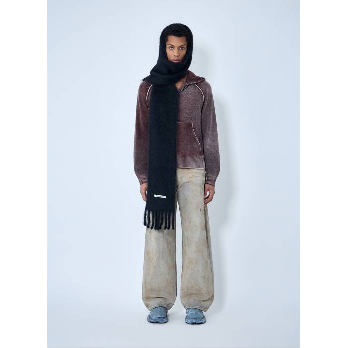 アクネストゥディオズ Acne Studios 【 Fringed Wool Scarf Men Blk 】 えり巻き メンズ