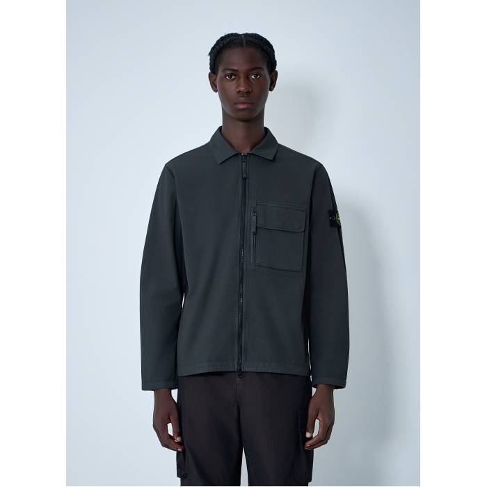 ストーンアイランド Stone Island 【 Logo Patch Shirt Men Gry 】 ロゴ メンズ