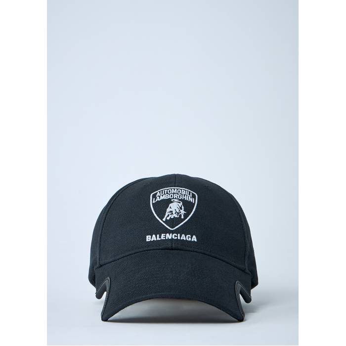 Balenciaga X Lamborghini 【 Logo Motif Baseball Cap Men Blk 】 ロゴタイプ 野球 旗がしら 鳥打ち帽 メンズ