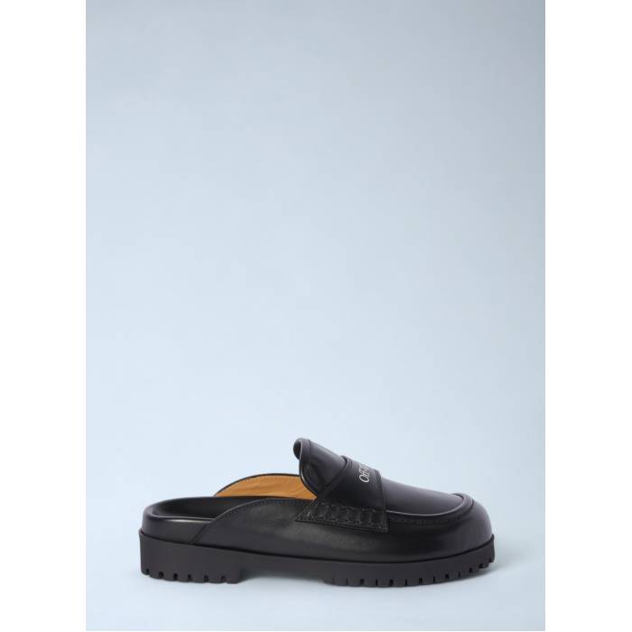 象牙色 Off-White 【 O Slip-On Loafers Women Blk 】 slip-on スリッポン 置き目毛皮 レディース