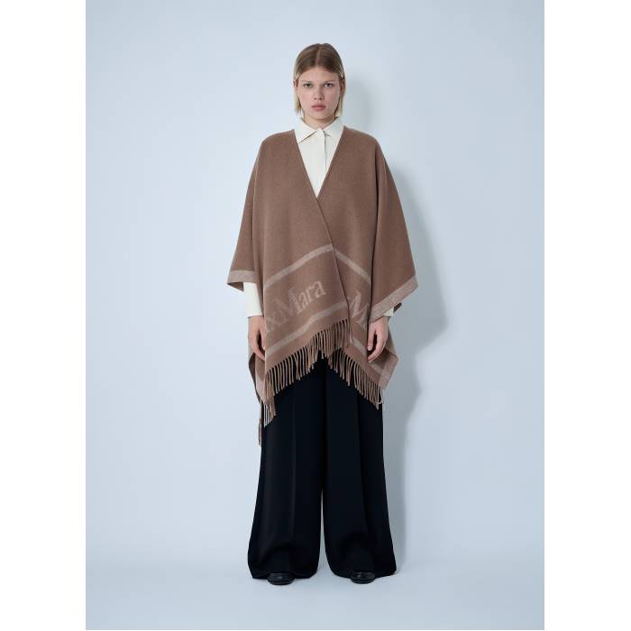 Max Mara 【 Hilde Logo Motif Scarf Women Cam 】 ロゴタイプ えり巻き レディース