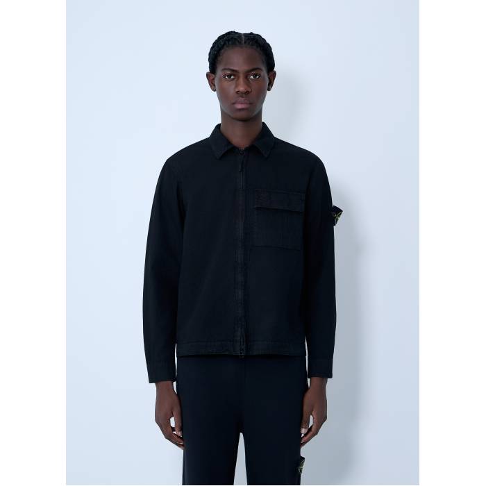 ストーンアイランド Stone Island 【 Logo Patch Shirt Men Blk 】 ロゴタイプ メンズ