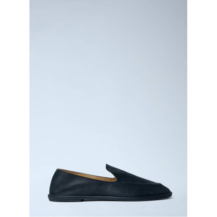 The Row 【 Leather Slip-On Loafers Women Blk 】 なめし革 slip-on スリッポン 置き目毛皮 レディース