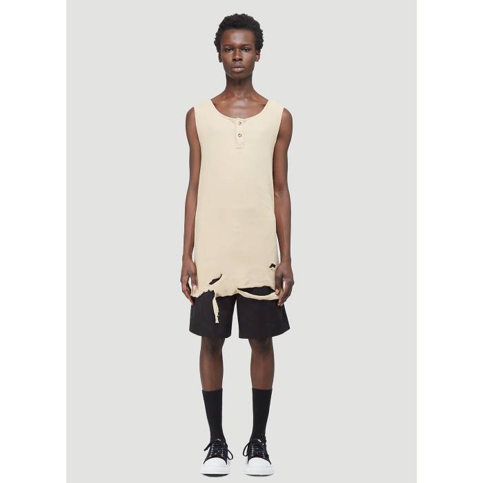Youths In Balaclava 【 Distressed Vest Top Men Grn 】 ベスト メンズ