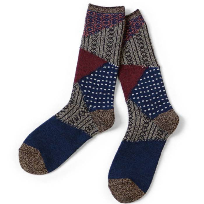 Kapital 【 84 Yarns Donza Socks Mens Burgundy 】 靴下・ソックス メンズ ぶどう酒色・バーガンディー