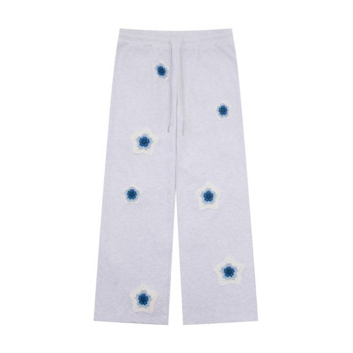 Arkyve 【 Blue Star Crochet Patch Sweatpants Unisex Heather Grey 】 青色 ブルー ロングタイツ ユニセックス heather ヘザー 灰色 グレー