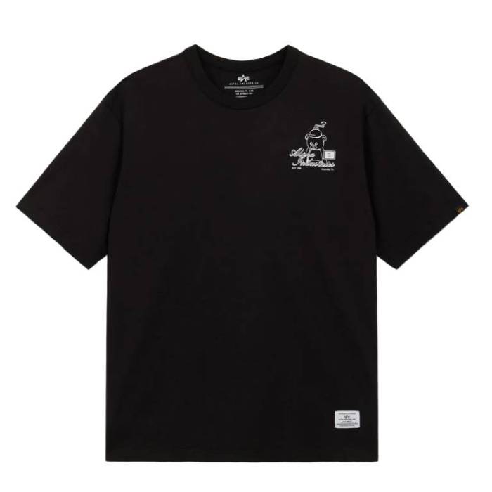 アルファインダストリーズ Alpha Industries 【 Alpha Toy Bear Tee Mens Black 】 アルファ Tシャツ メンズ 黒色 ブラック
