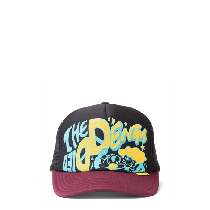 Kapital 【 Th.d.d.track Cap Unisex Black/Burgundy 】 旗がしら 鳥打ち帽 ユニ一発やる 黒いこと 黒いこと ブドウ酒色・バーガンディー