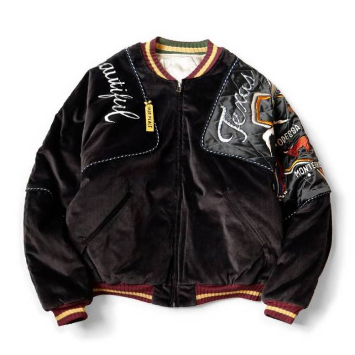 Kapital 【 Velveteen Sham Bomber Jkt (Beautiful Texas) Mens Black 】 メンズ 黒いこと 黒いこと