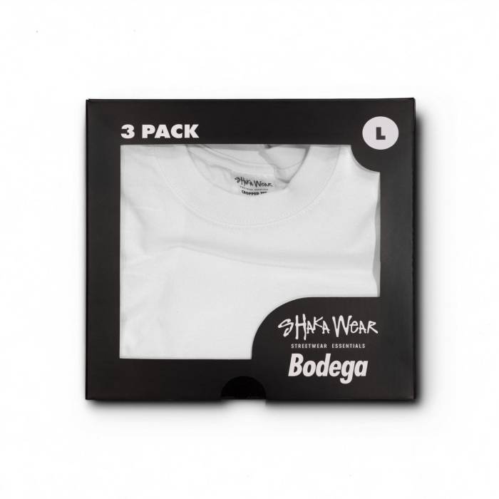 Shaka Wear 【 3-Pack Cropped Max Heavyweight S/S Unisex White 】 3個入 マックス 半袖 Tシャツ ユニセックス 白色 ホワイト｜スニケス
