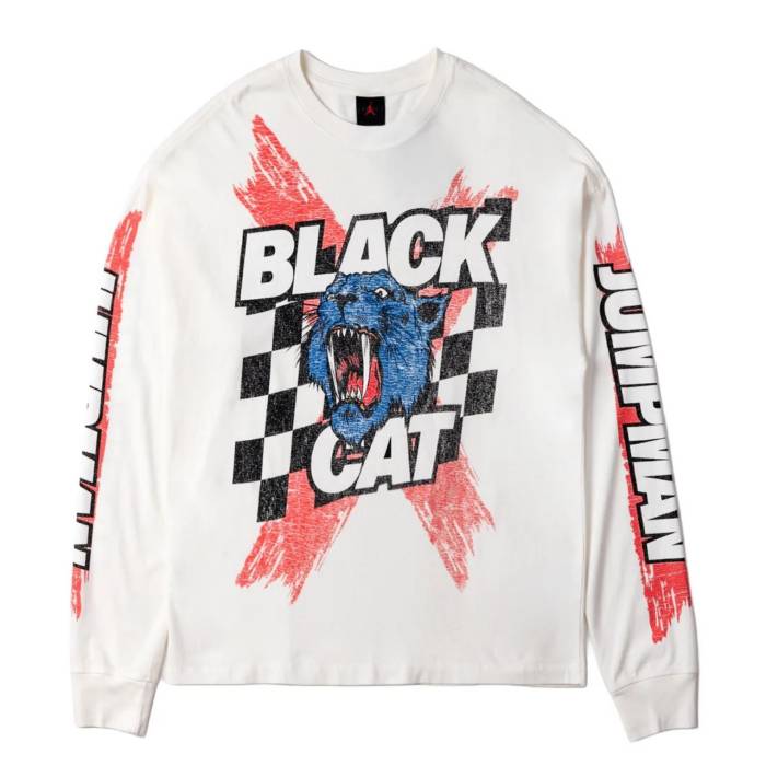 ナイキ　エアジョーダン Air Jordan 【 M J Black Cat Ls Tee Mens Ivory 】 黒色 ブラック Tシャツ メンズ アイボリー 21,164円