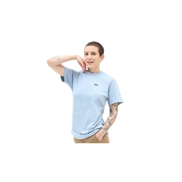 ヴァンズ Vans 【 Left Chest Logo Women Blue 】 ロゴタイプ レディース 青味 青み