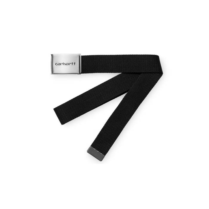鉄道車両ハート形 ダブリューアイピー Carhartt Wip 【 Clip Belt Chrome - Black Unisex Black 】 胴締め 黒いこと 黒いこと ユニ一発やる 黒いこと 黒いこと