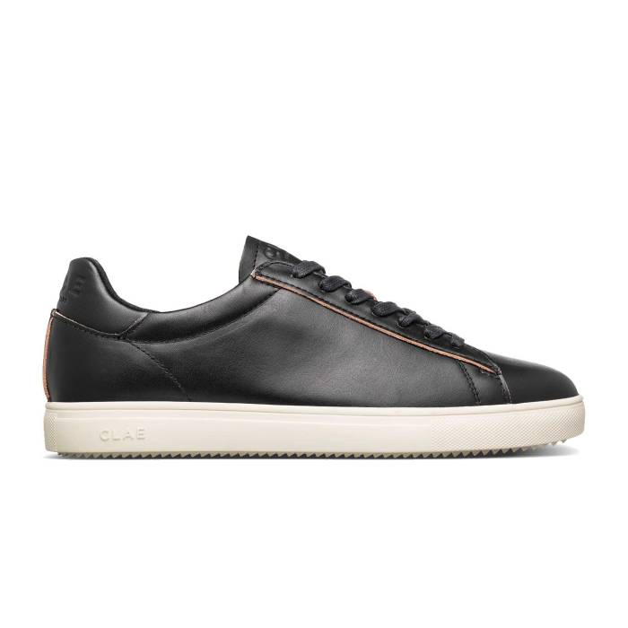 粘土 Clae 【 Bradley Black Leather Raw Edge Men Black 】 黒いこと 黒いこと なめし革 メンズ 黒いこと 黒いこと